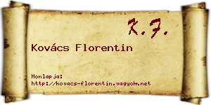 Kovács Florentin névjegykártya