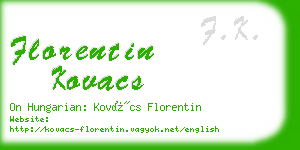 florentin kovacs business card